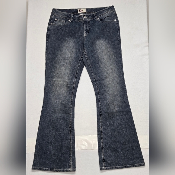 SO Jeans 13 Average Bootcut Slight Flare  Cotton Spandex 5 Pocket Zipper Fly - Picture 1 of 3